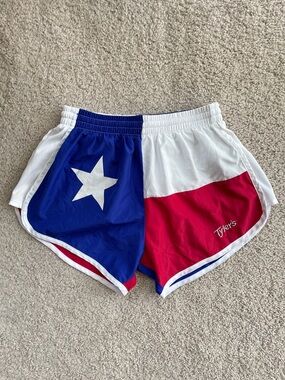 Tyler's Texas Flag Red White Star Blue Athletic Lightweight Shorts Size Small
